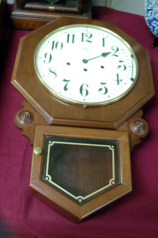 Baldwin Regulator Wall Clock: Baldwin Regulator Wall Clock, 24" long, with keys, pendulum and original instruction book, no second hand.