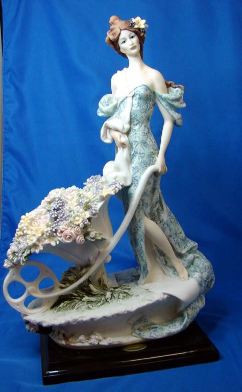 Florence - Giuseppe Armani Lady with Flower Cart: Florence Figurine by Giuseppe Armani titled "Lady with Flower Cart - La Cariolla", 14" high x 10" wide, #1119-C, with original box and packing. No chips, cracks or scratches.