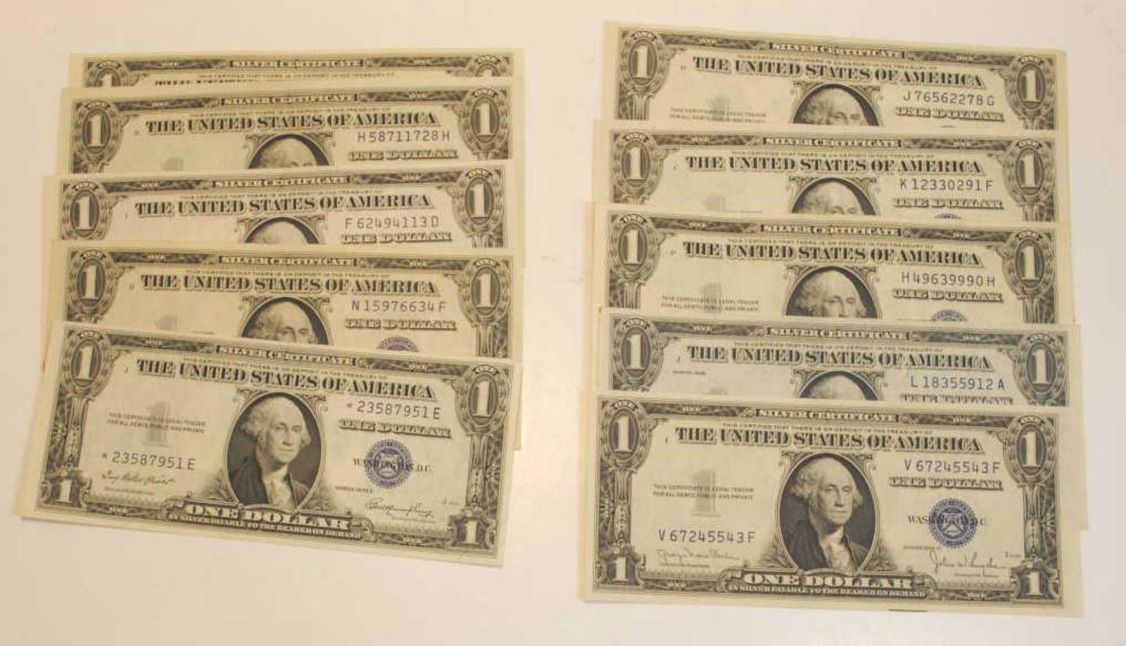 10 1935 $1 Silver Certificates Including Star Note (1 of 2)