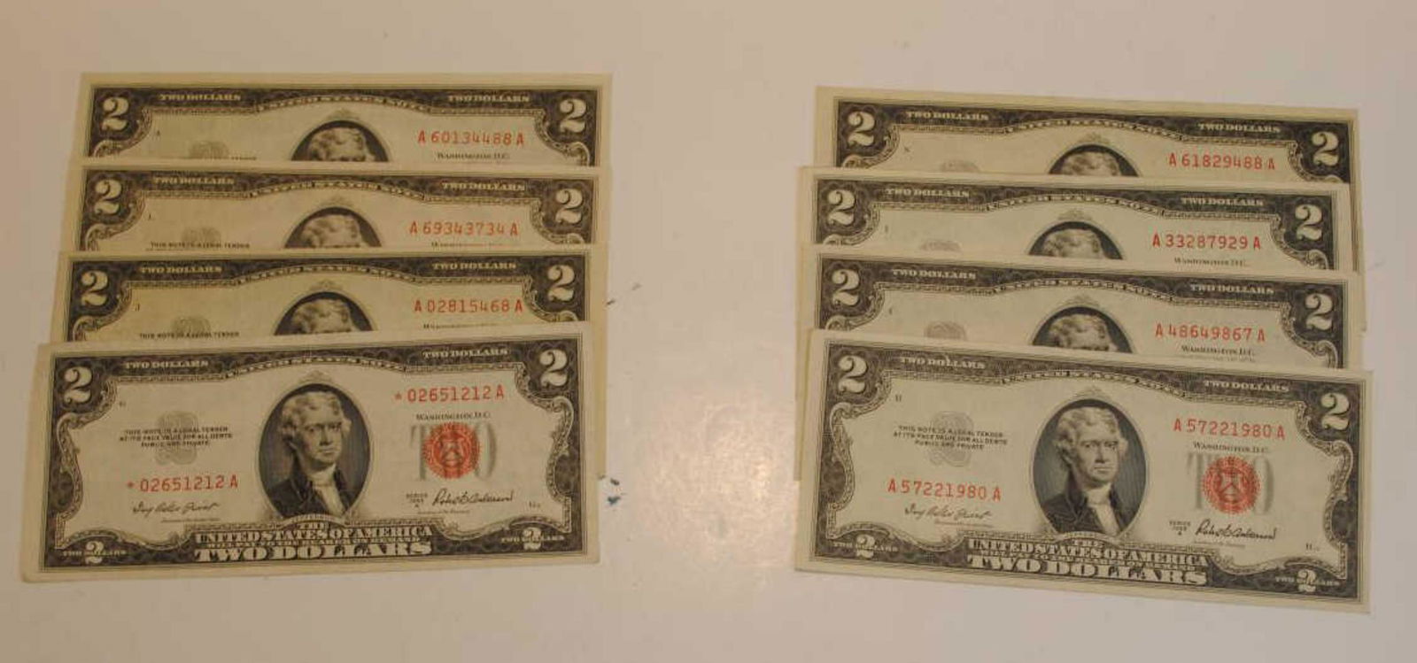 8 1953 $2 Bills Including a Star Note (1 of 2)