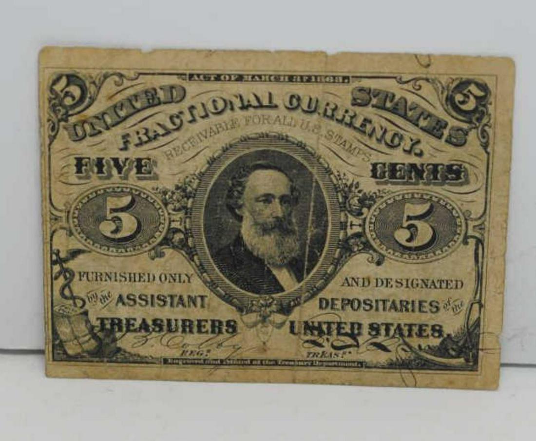 1863 5 Cent Fractional Currency Fr# 1238 VG (1 of 2)