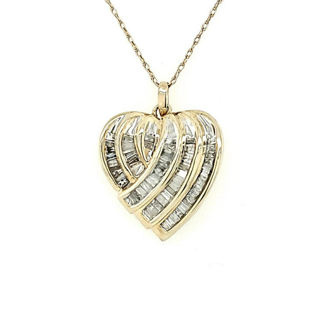 10kt yellow gold diamond heart pendant (1 of 3)