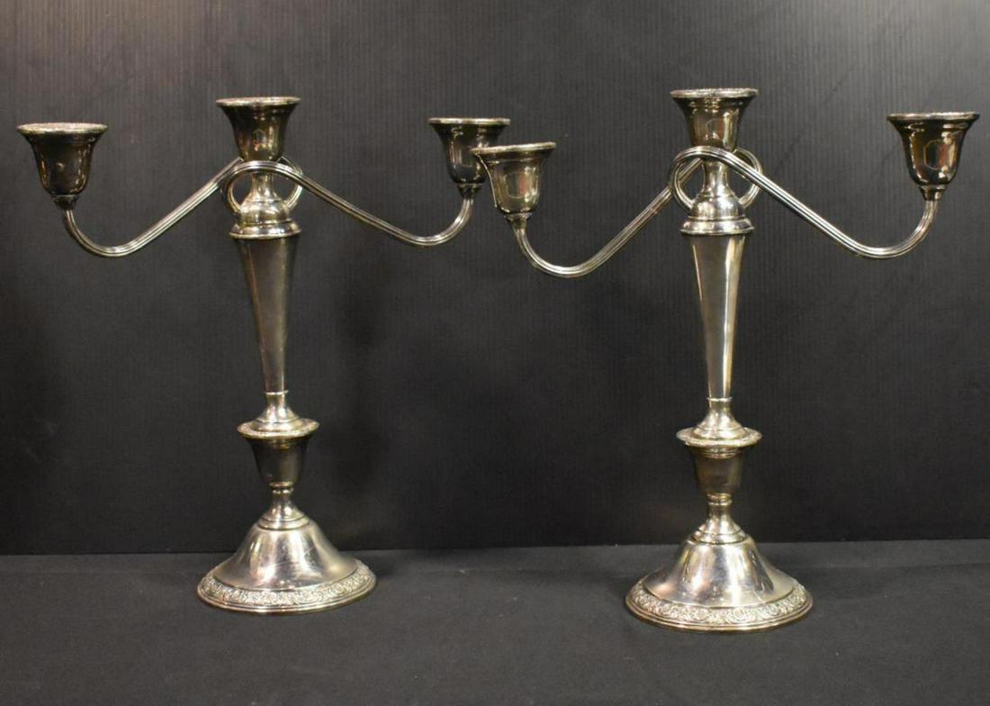 Pair of 14" Prelude 3 Light Weighted Candelabras (1 of 4)