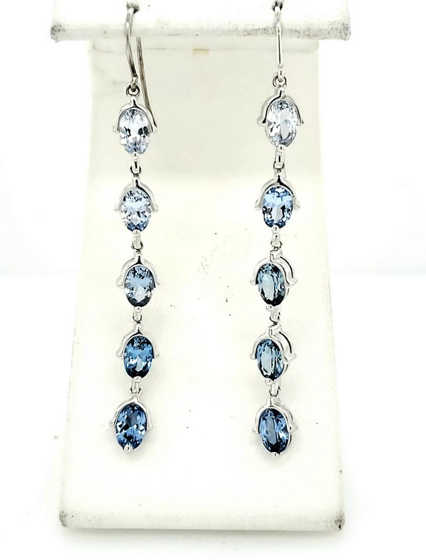 14kt white gold blue topaz drop earrings (1 of 3)