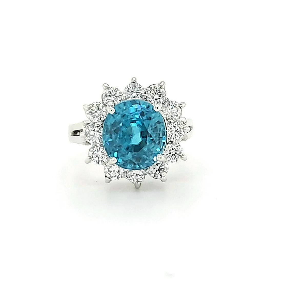 14kt white gold blue zircon and diamond ring (1 of 7)