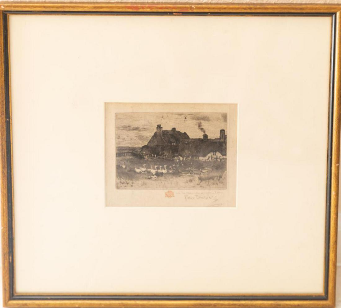 Felix Buhot Etching "Les Petites Chaumieres" (1 of 2)