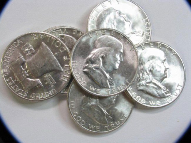 1960 Roll of 20 Franklin Half Dollars Orig BU: 1960 Roll of 20 Franklin Half Dollars Orig BU