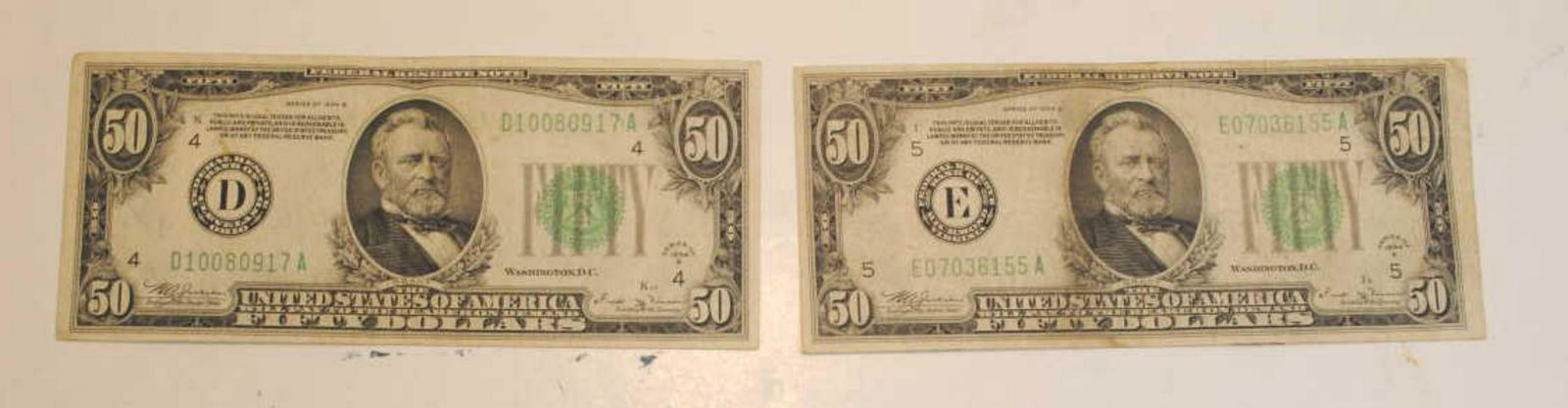 2 1934 $50 Federal Reserve Notes (1 of 2)