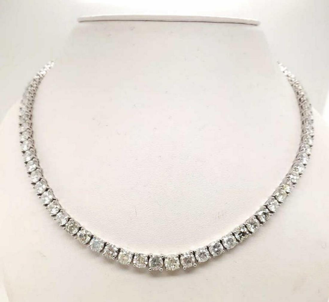 14kt white gold diamond tennis necklace (1 of 5)