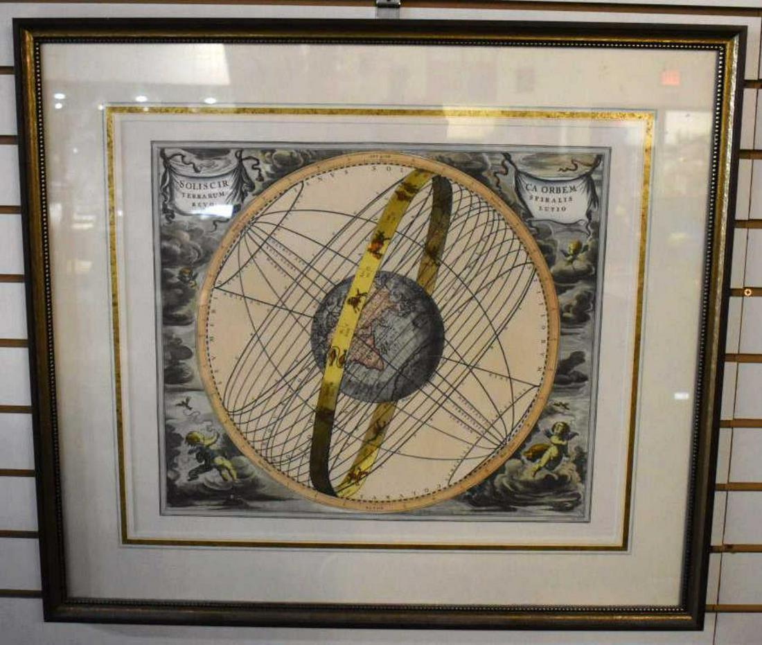 Framed Map-Solis Circa Orbem Terrarum Revolution (1 of 4)
