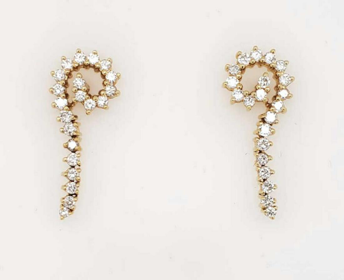 14kt yellow gold diamond dangle earrings (1 of 4)