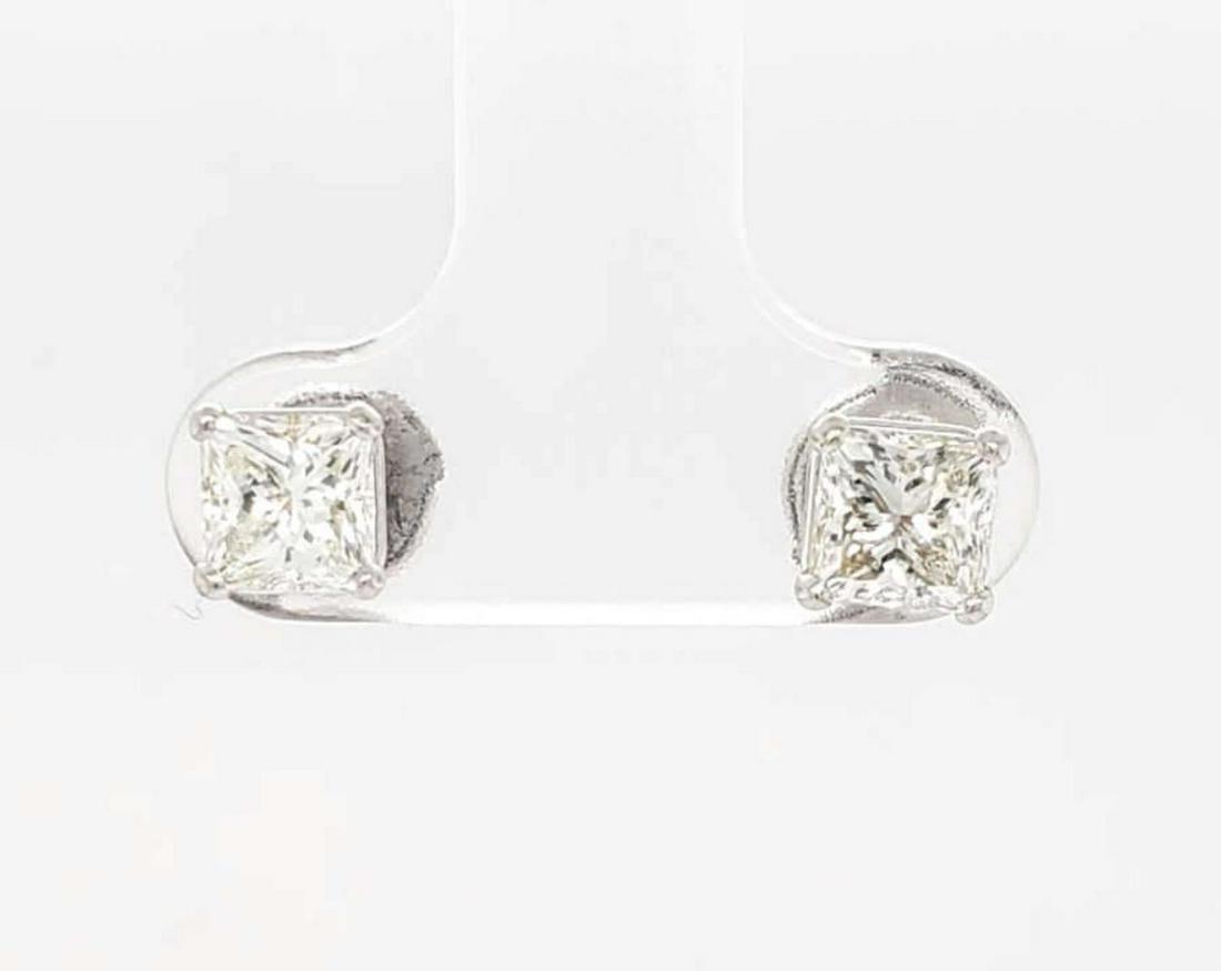 14kt white gold diamond stud earrings, 1.45tdw. (1 of 6)