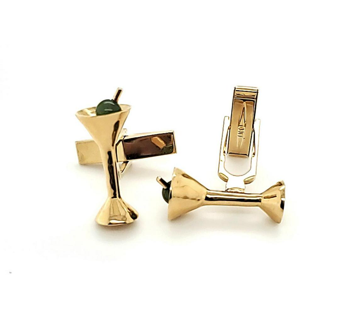 14kt yellow gold martini cufflinks (1 of 3)