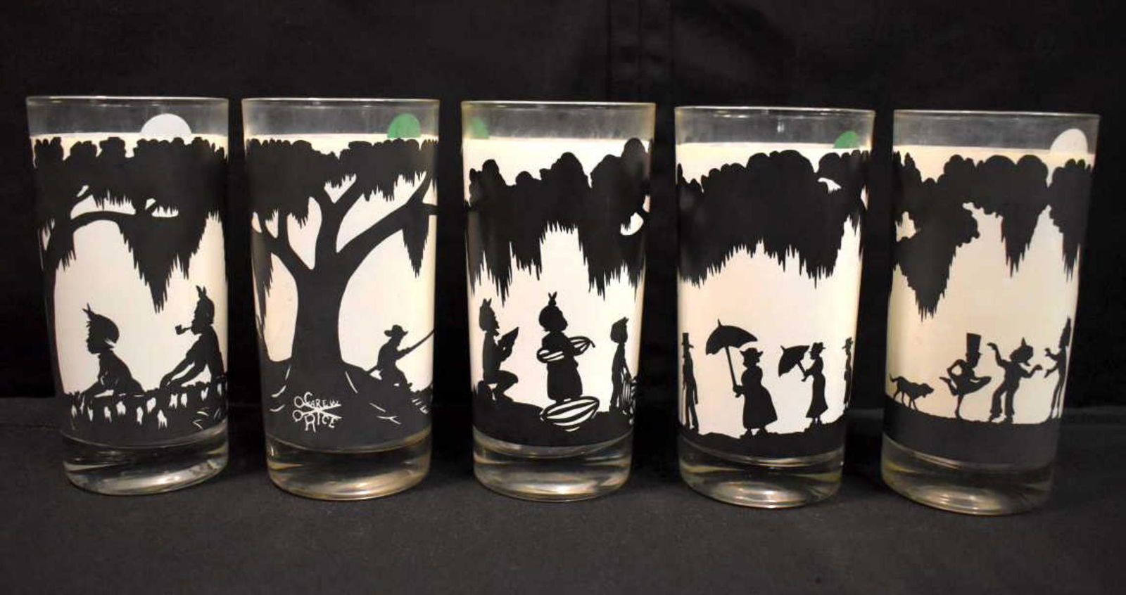 Set Of 5 Carew Rice Silhouette Drinking Glasses (1 of 6)