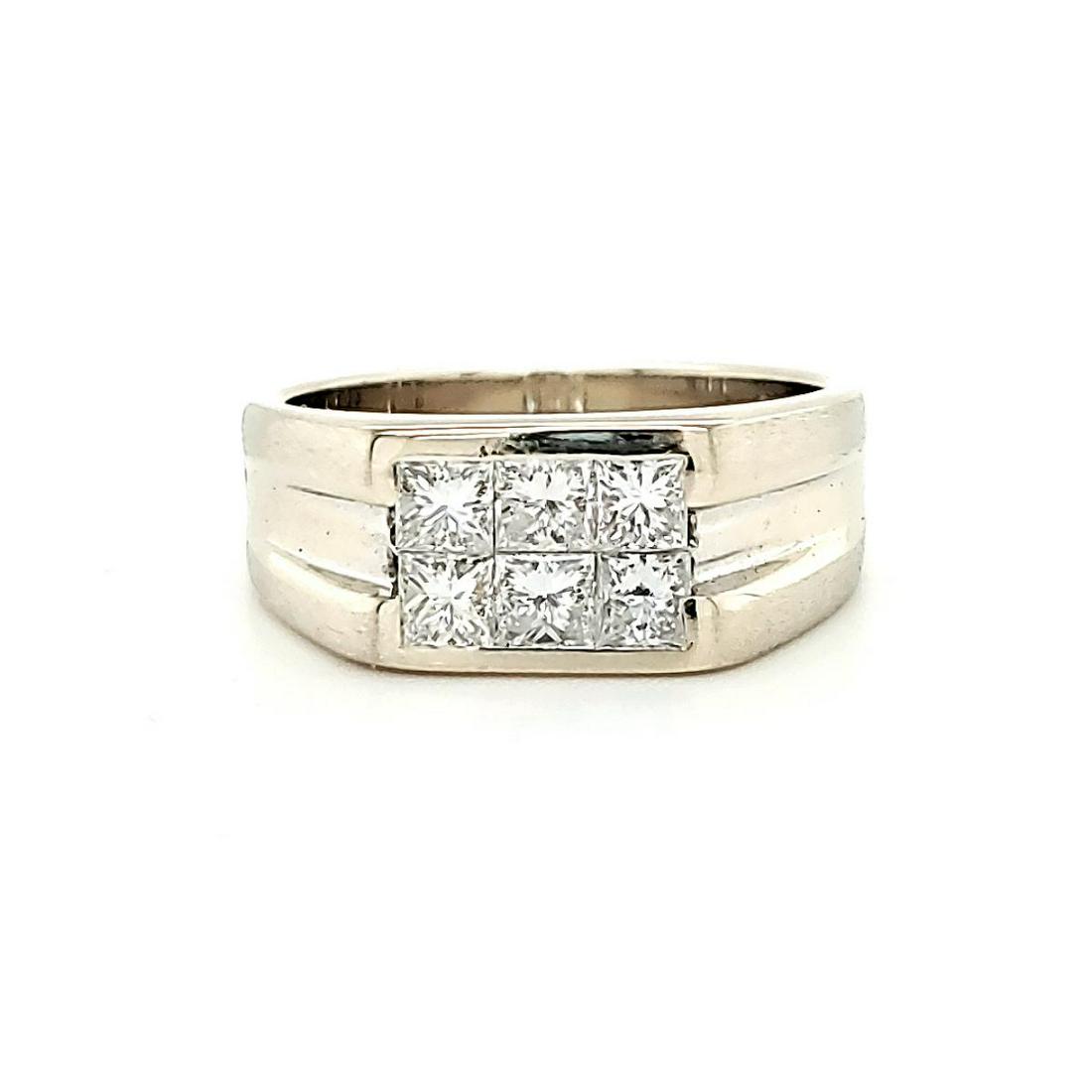 Men's 14kt white gold diamond ring (1 of 6)