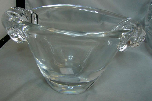 Daum Nancy France Crystal Bowl: Daum Nancy France Crystal Bowl, 8" wide, 4" high; signed Daum Nancy France in script on bottom; no chips, cracks or scratches.
