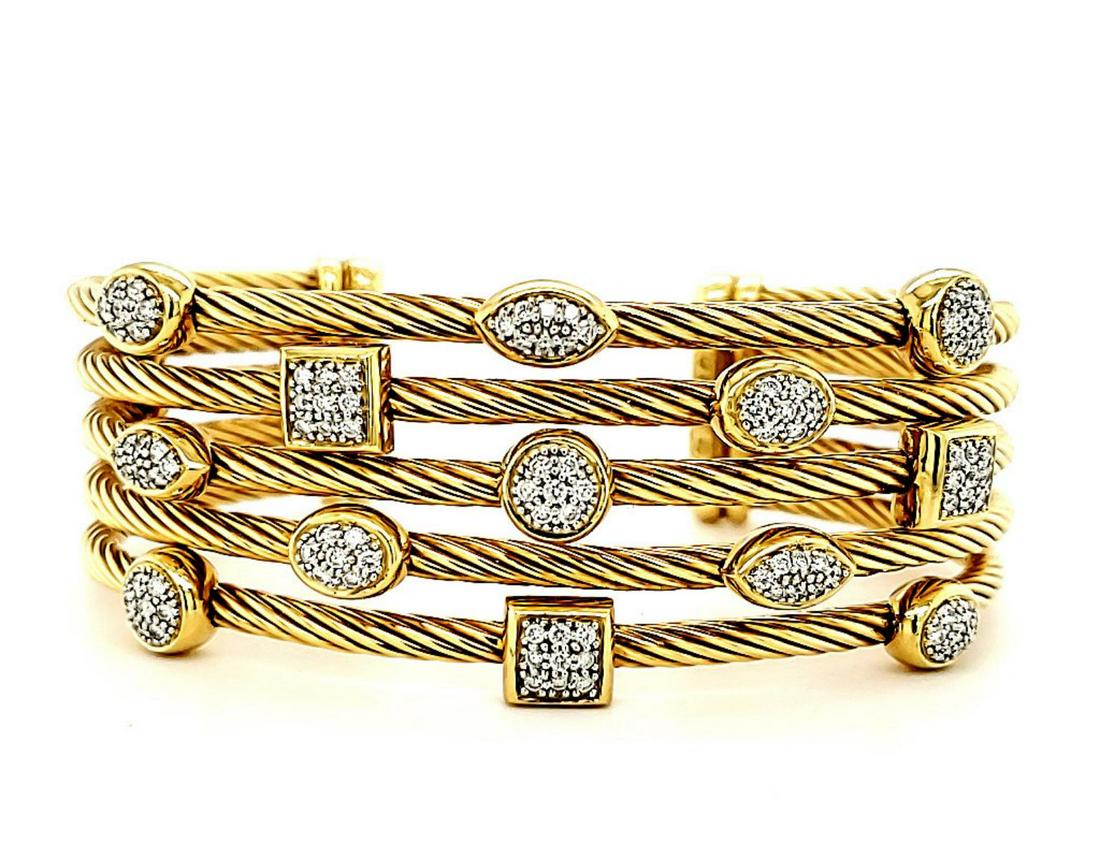 18kt David Yurman Confetti Diamond Cuff Bracelet (1 of 6)