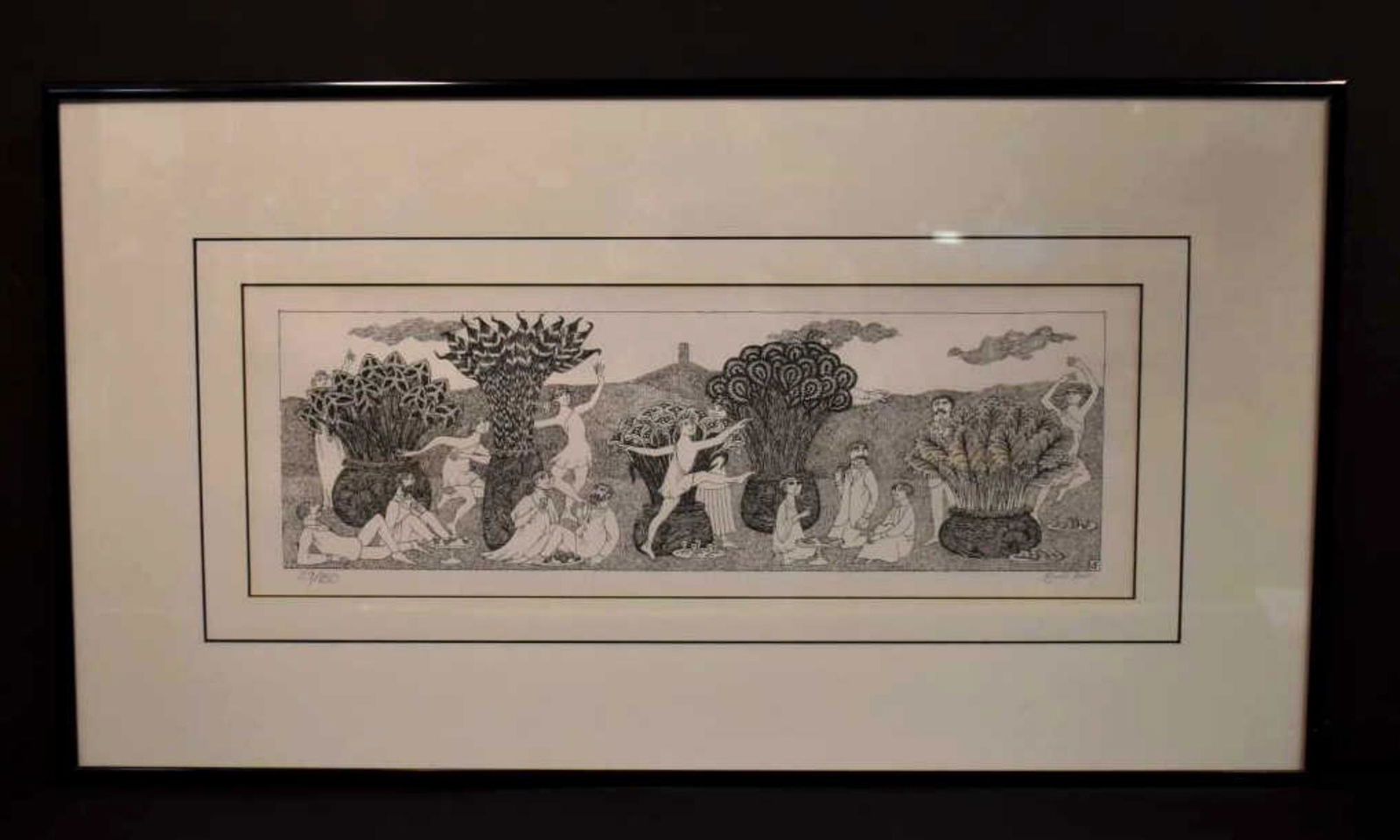 Edward Gorey Signed Numbered Print "Bacchanalia" (1 of 4)
