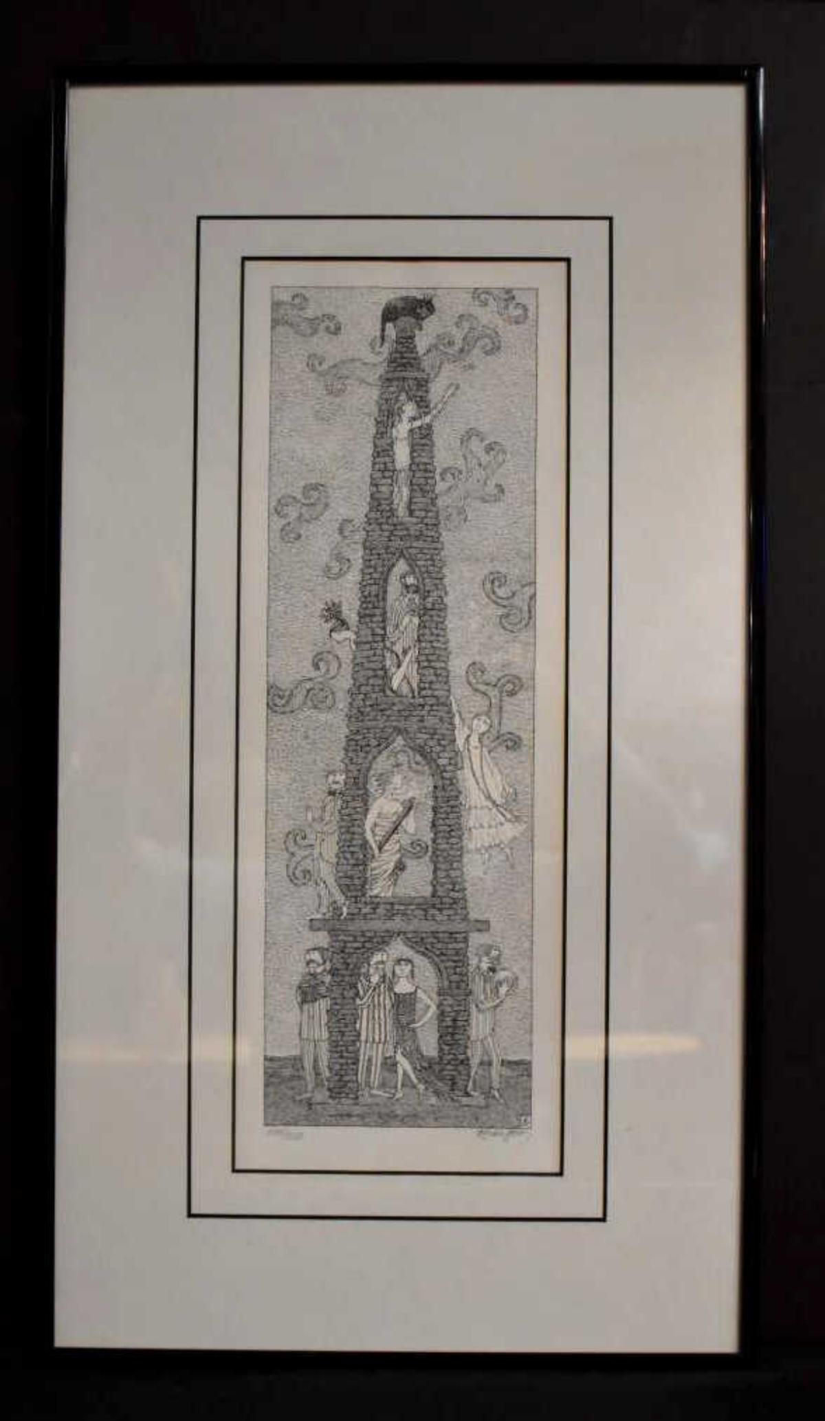 Edward Gorey Signed Numbered Print Tower Scene (1 of 4)