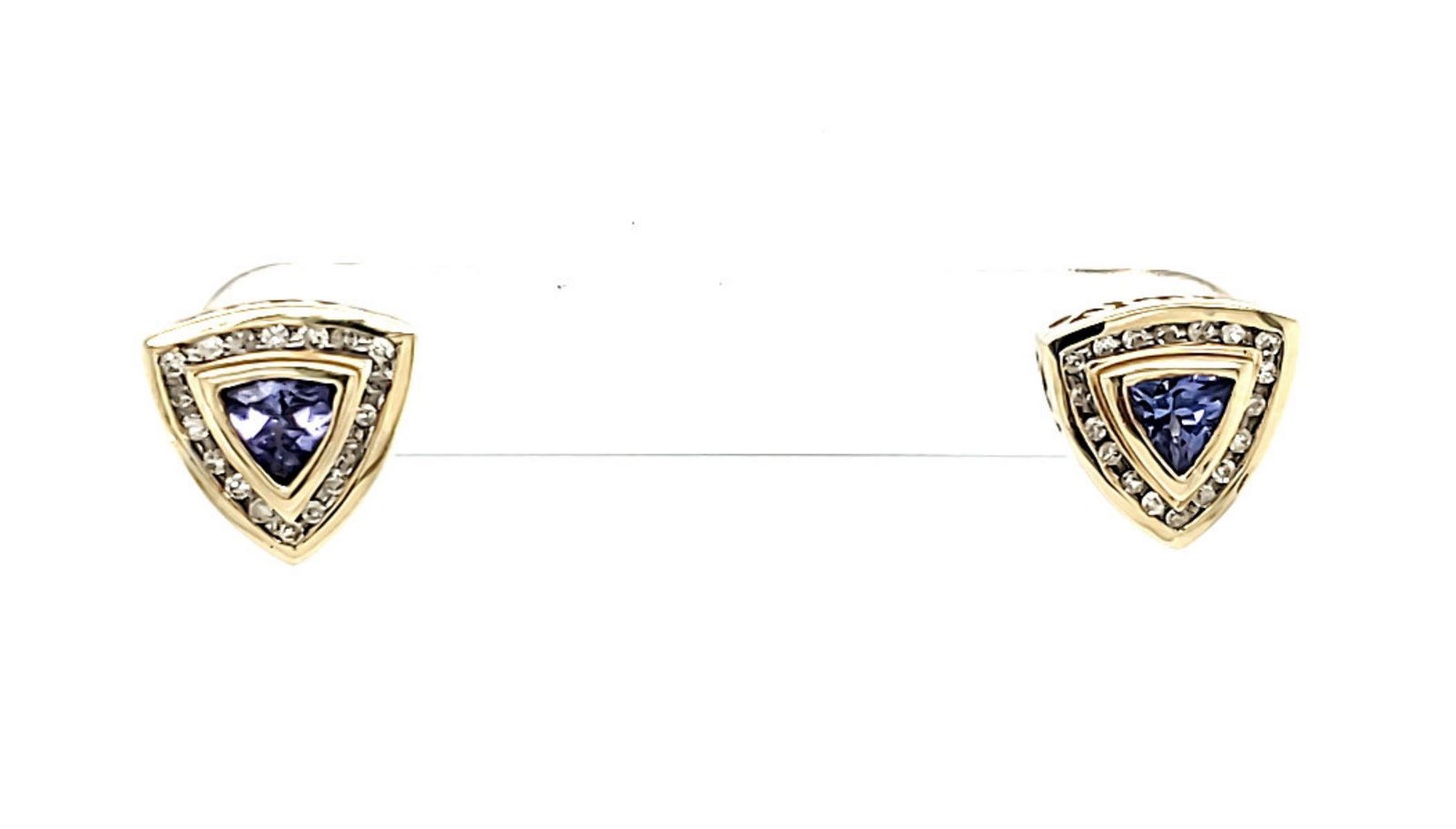 14kt tanzanite and diamond stud earrings (1 of 5)