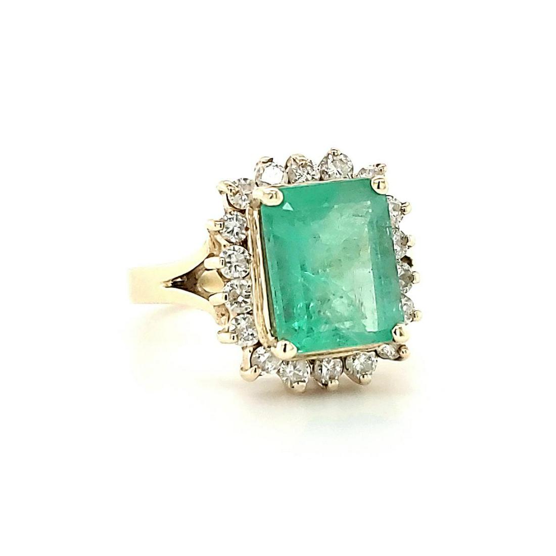 14kt yellow gold emerald and diamond ring (1 of 6)
