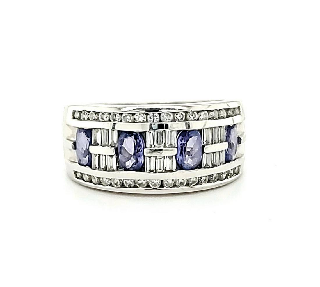 14kt white gold Effy tanzanite and diamond ring (1 of 6)