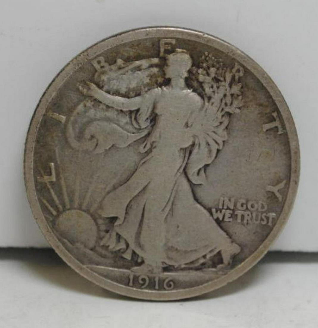 1916 Walking Liberty Half Dollar VG (1 of 2)
