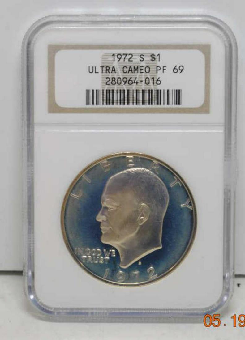 1972-S Eisenhower Dollar NGC PF69 Ultra Cameo (1 of 3)