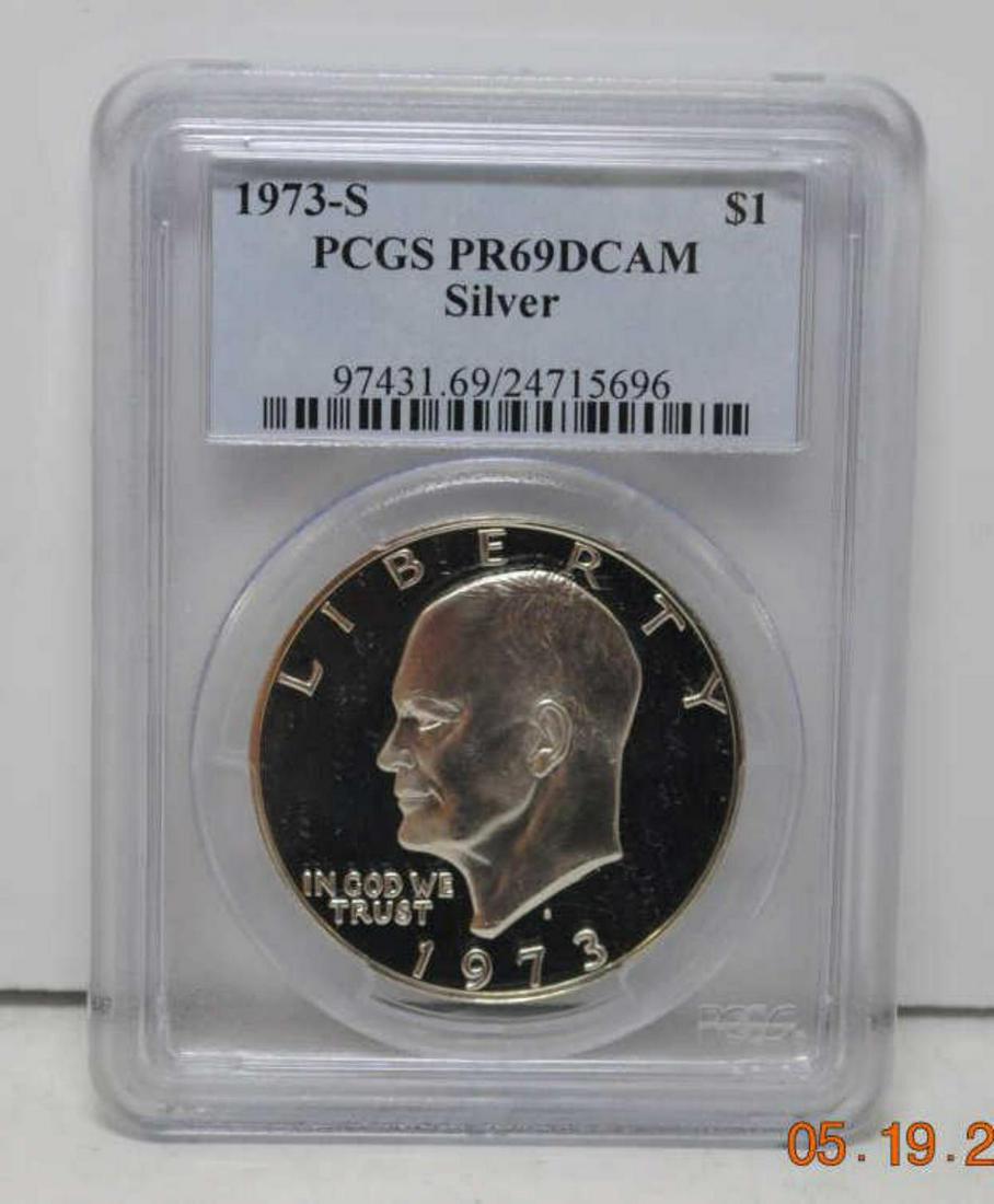 1973-S Eisenhower Dollar PCGS PR69 Deep Cameo (1 of 3)