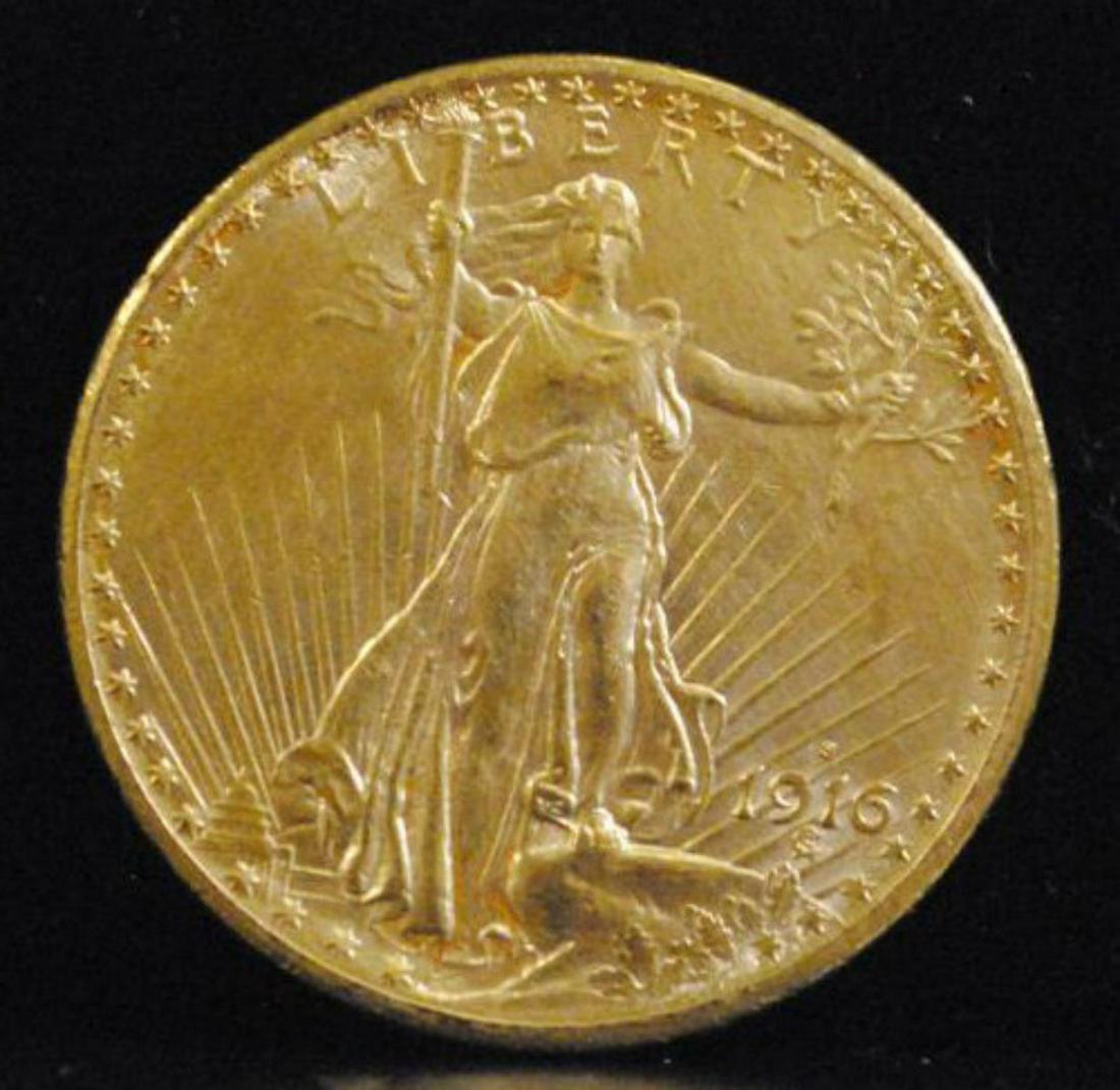 1916-S $20 St. Gaudens BU-Cleaned (1 of 2)