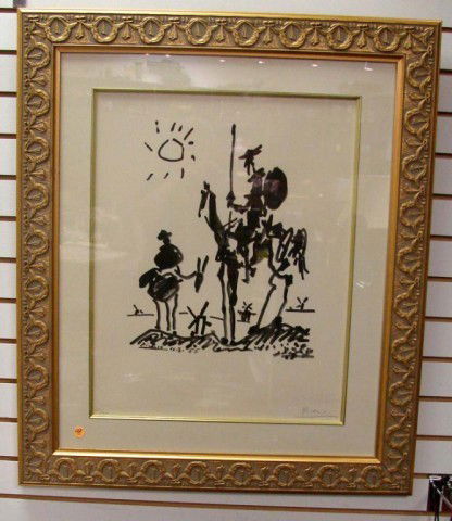 picasso don lithograph signed quixote