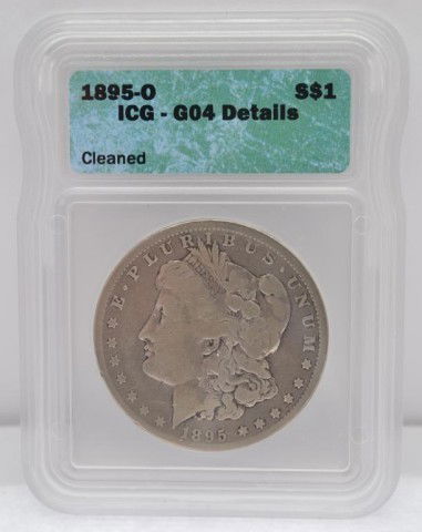 1895-O $1 Morgan Silver Dollar ICG G04 Details C: 1895-O $1 Morgan Silver Dollar ICG G04 Details Cleaned