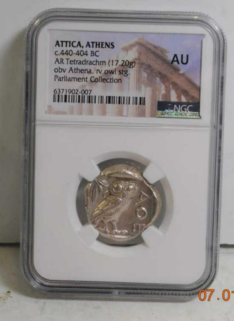 Athenian Owl, c.440-404 BC, AR Tetradrachm, NGC AU (1 of 3)