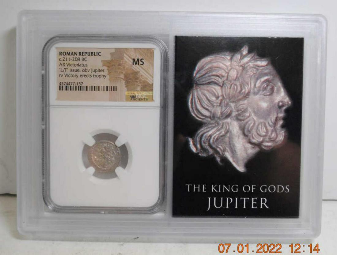 Victoriatius, L/T Issue, 211-208 BC, Roman, NGC MS (1 of 3)