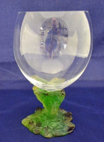 Daum Art glass wine glass