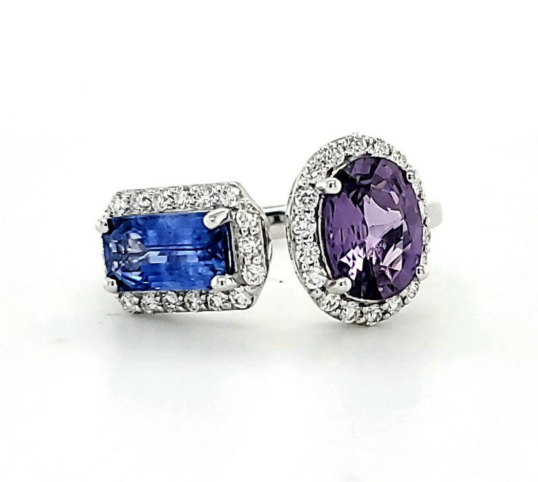 18kt white gold sapphire and diamond ring (1 of 7)