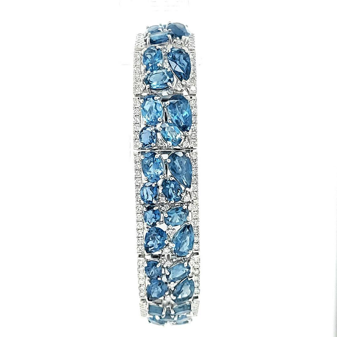 14kt white gold aquamarine and diamond bracelet (1 of 6)