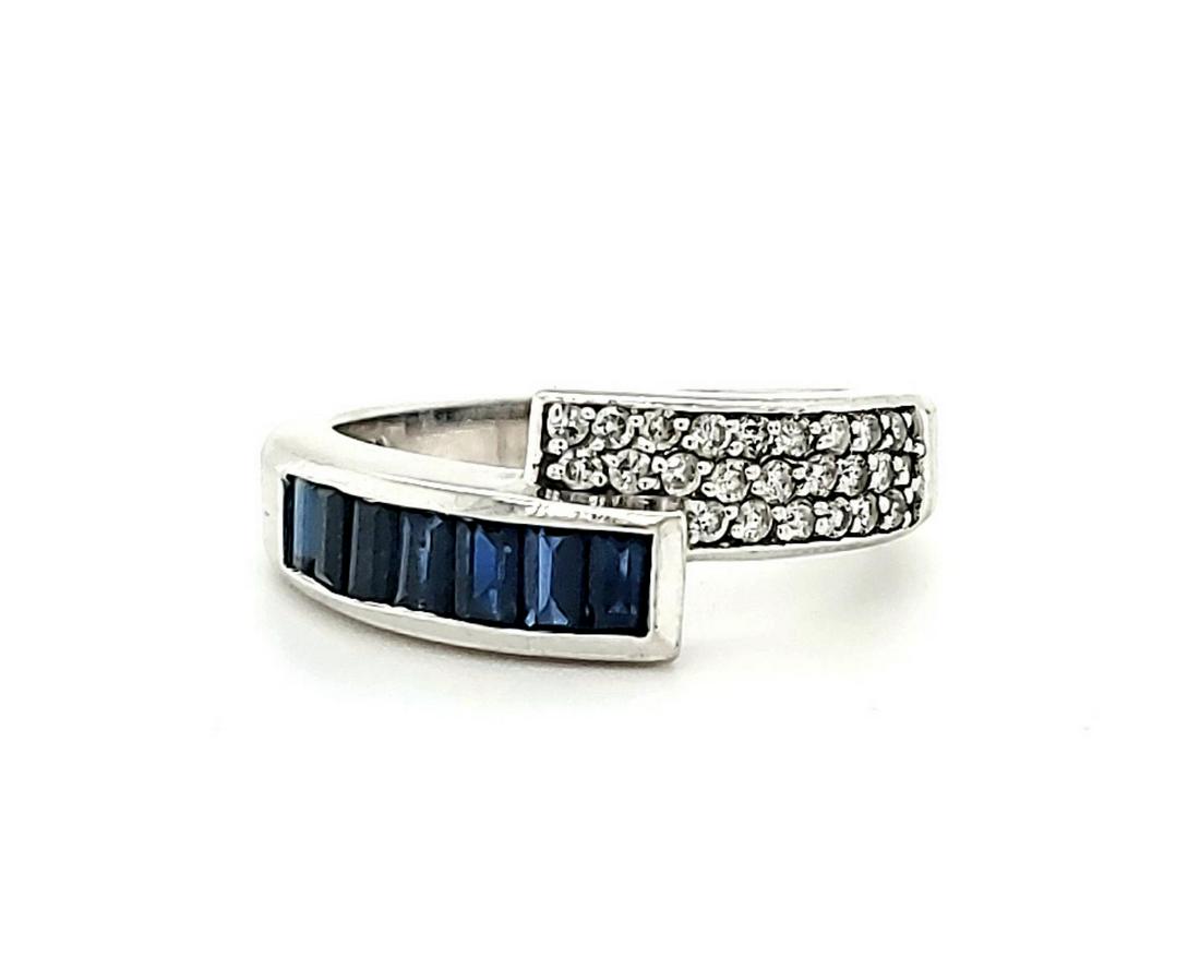 14kt white gold sapphire and diamond ring (1 of 6)