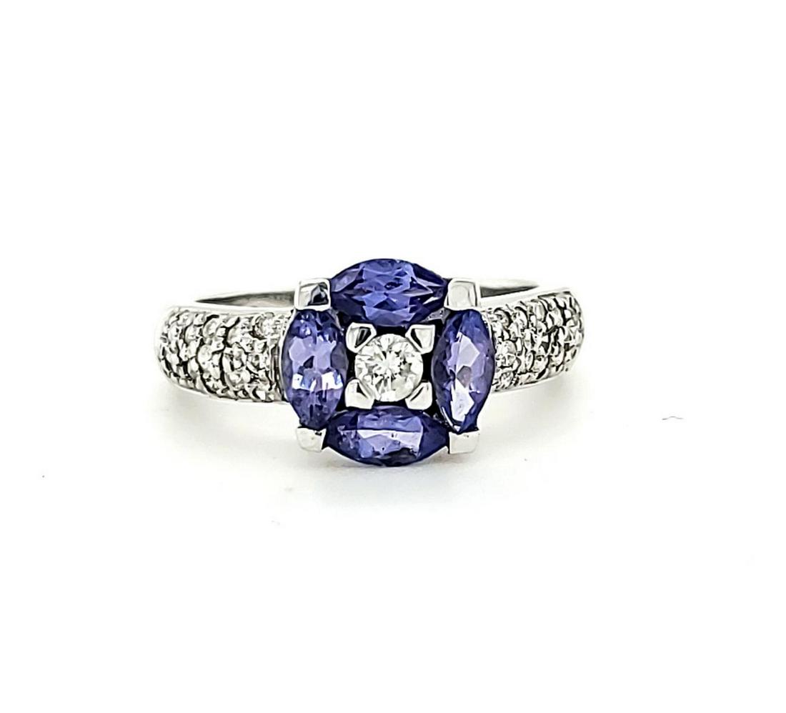 14kt white gold tanzanite and diamond ring (1 of 6)
