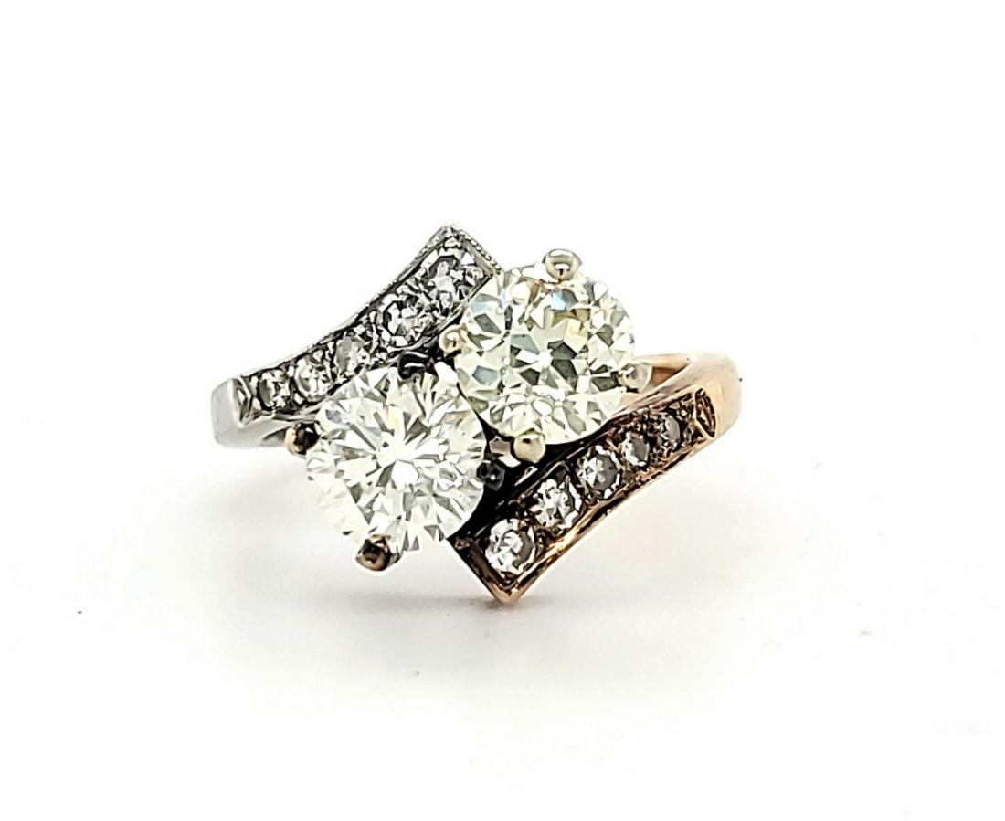 18kt two tone diamond  bypass ring (1 of 6)
