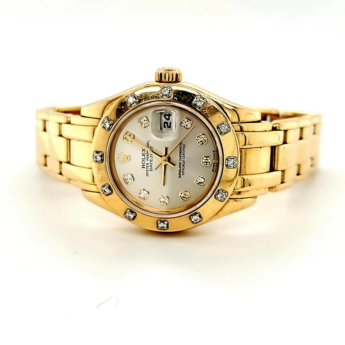 Ladies 18kt Rolex Masterpiece Pearlmaster watch (1 of 7)