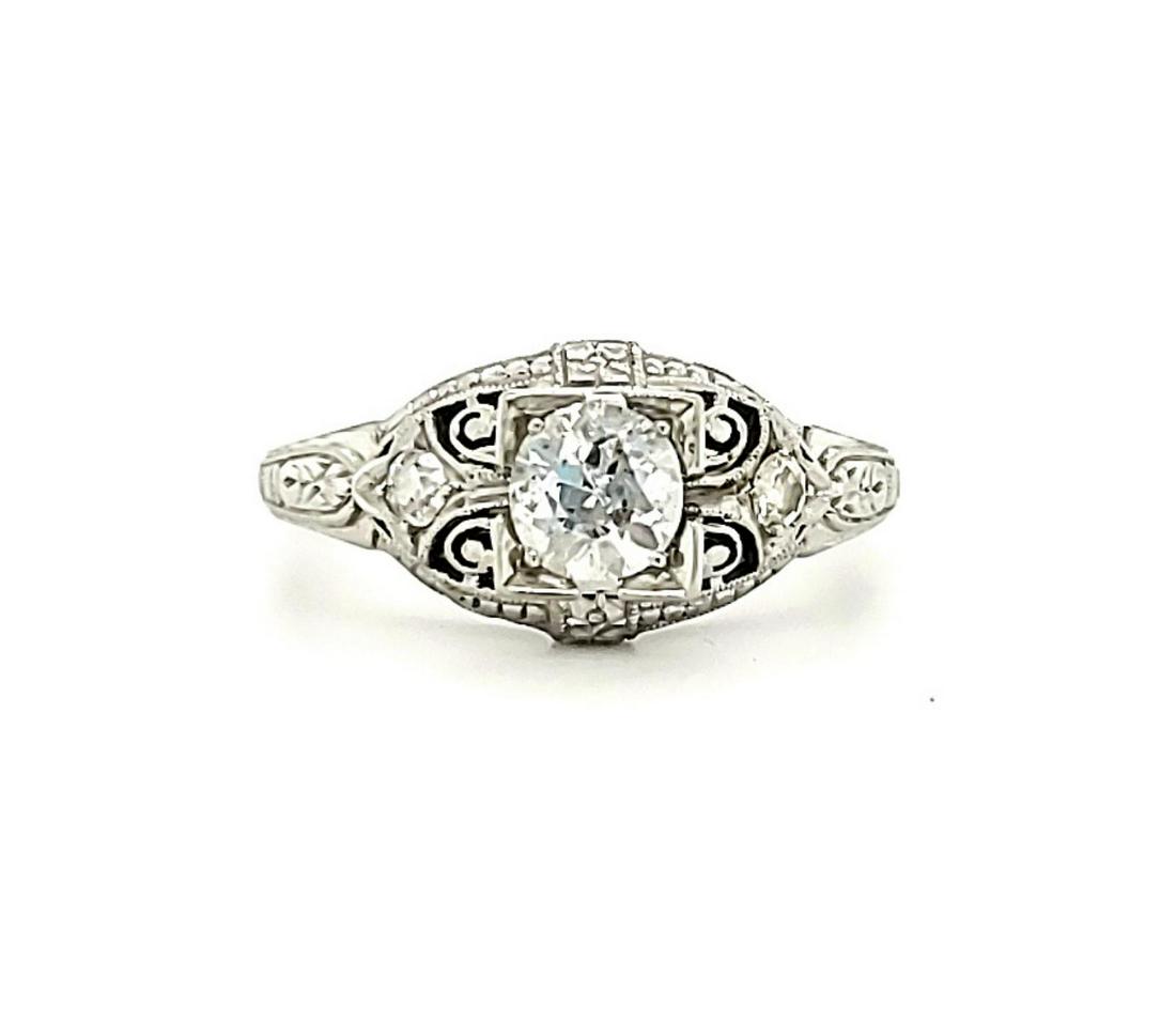 Vintage 18kt white gold diamond ring (1 of 6)