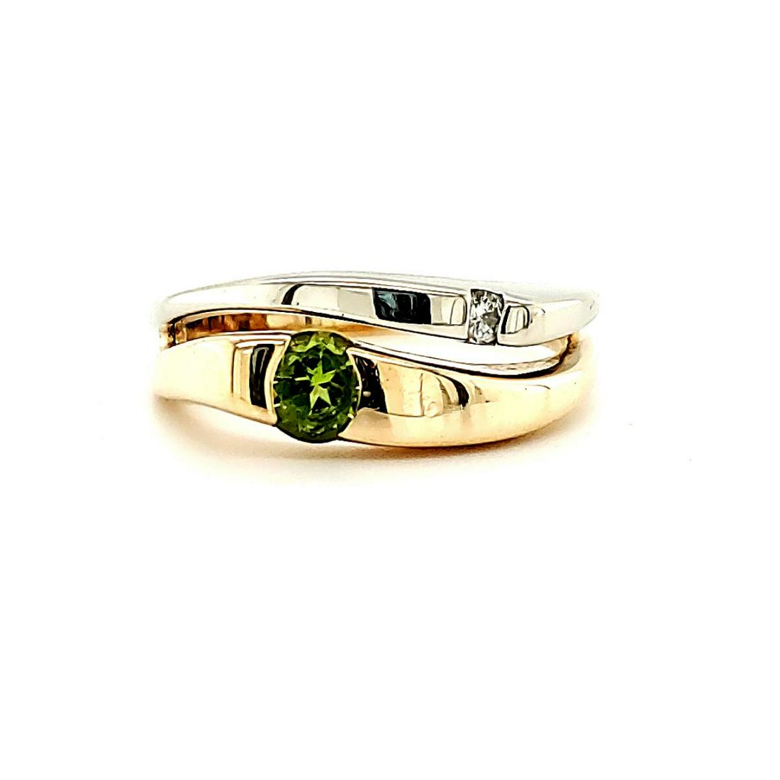 14kt two tone peridot and diamond band (1 of 6)
