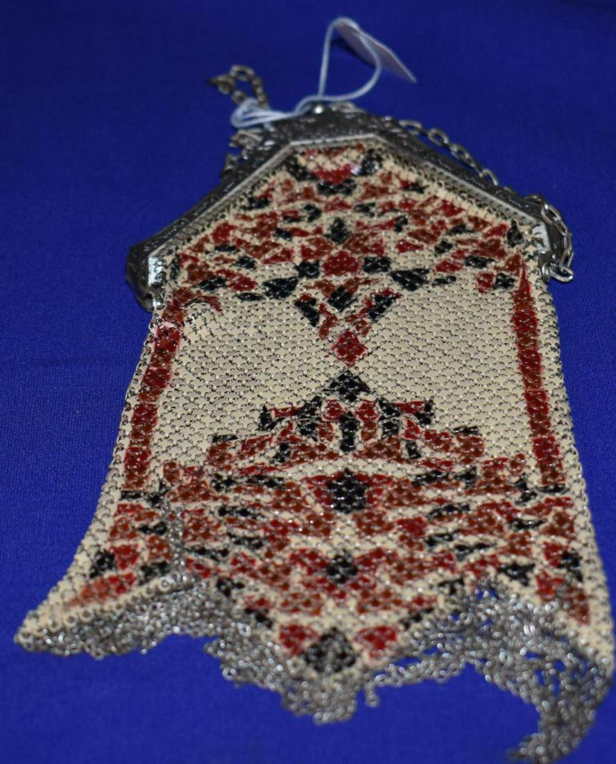 Vintage Art Deco Mandalian Enameled Mesh Purse (1 of 3)