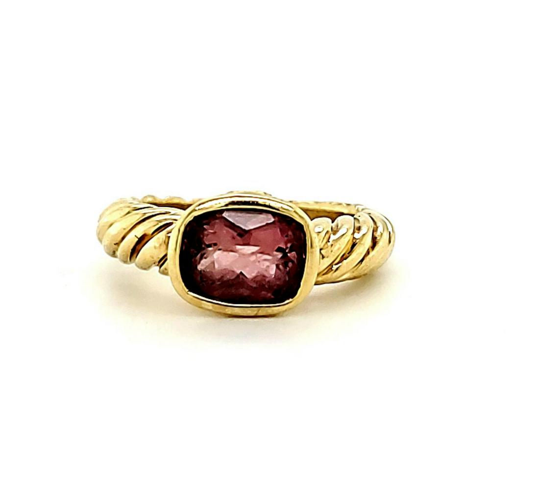 18kt yellow gold pink tourmaline ring (1 of 6)