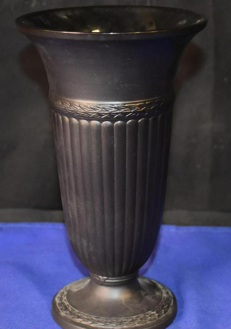 Wedgwood Black "Edme" Vase Black Basalt: Wedgwood Black "Edme" Vase Black Basalt, 8 1/4" tall. 4 1/4" in diameter