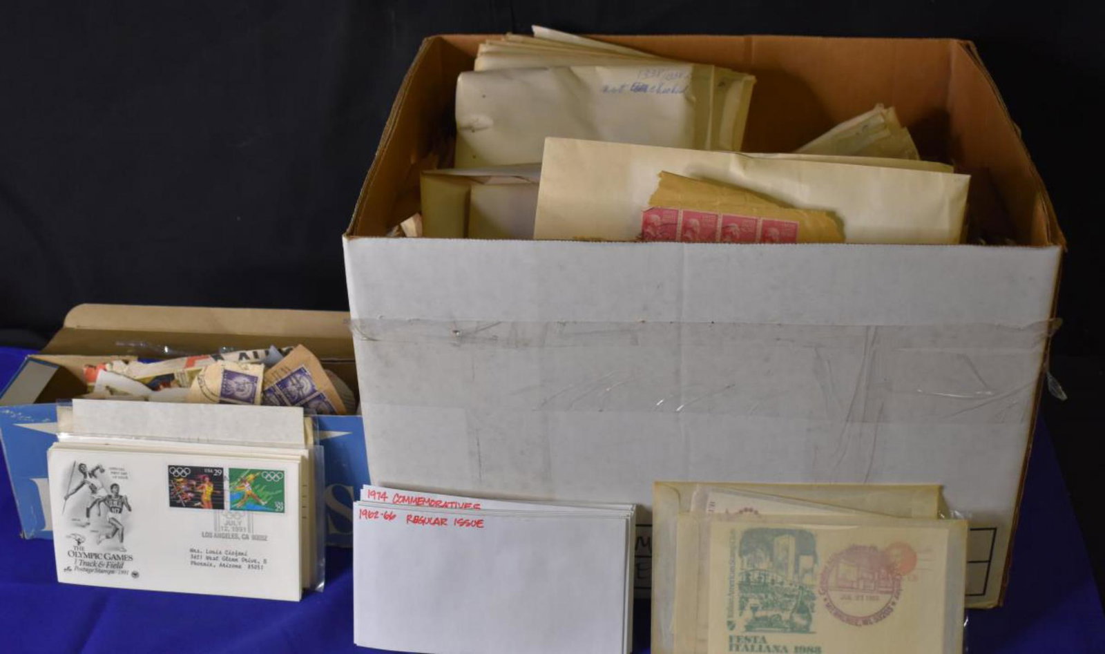 Group Of Assorted Stamps: Group Of Assorted Stamps. There is some wear to some of the stamps. Some are in better condition than others. Stamps vary from Italian American Stamp Club, The Olympics Games, and Other miscellaneous 