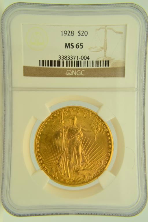 1928 $20 Saint Gaudens NGC MS65: 1928 $20 Saint Gaudens NGC MS65