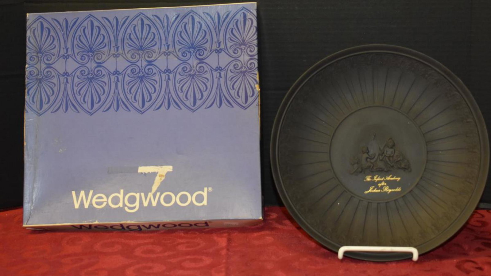 Wedgwood Black Basalt -The Infant Academy: Wedgwood Black Basalt -The Infant Academy - Fluted 10" Cake Plate Joshua Reynolds - Limited Edition of 2500