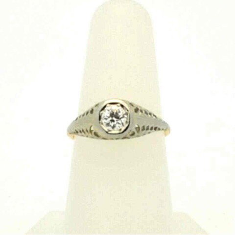 Vintage 14k 2tone diamond ring .40ct